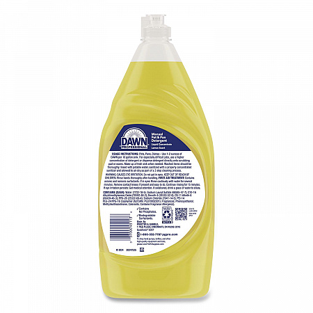 Manual Pot/Pan Dish Detergent, Lemon Scent, 38 oz Bottle, 8/Carton (45113)