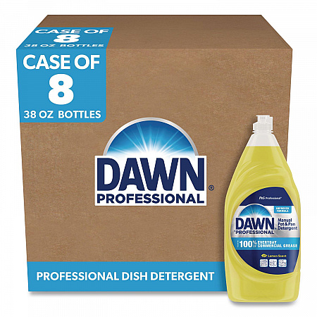 Manual Pot/Pan Dish Detergent, Lemon Scent, 38 oz Bottle, 8/Carton (45113)
