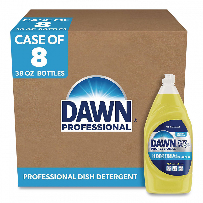Manual Pot/Pan Dish Detergent, Lemon Scent, 38 oz Bottle, 8/Carton (45113)