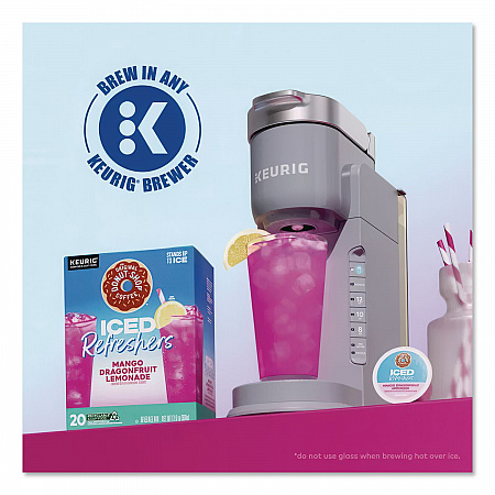 ICED Refreshers K-Cup Pods, Mango Dragonfruit Lemonade, 20/Box, 4 Boxes/Carton (0532CT)