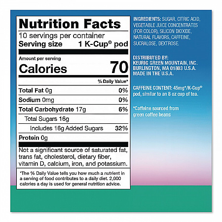 ICED Refreshers K-Cup Pods, Mango Dragonfruit Lemonade, 20/Box, 4 Boxes/Carton (0532CT)