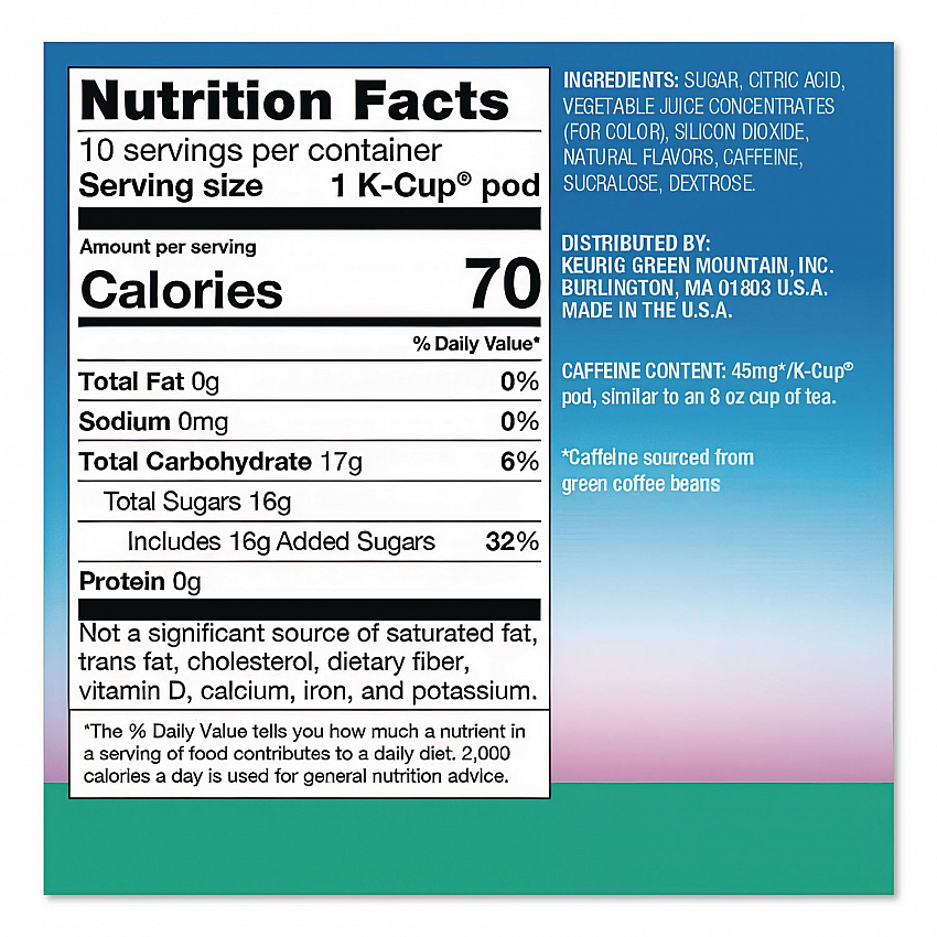 ICED Refreshers K-Cup Pods, Mango Dragonfruit Lemonade, 20/Box, 4 Boxes/Carton (0532CT)