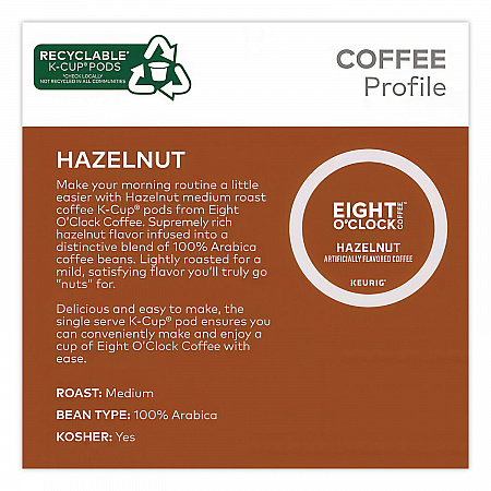 Hazelnut Coffee K-Cups, 96/Carton (6406CT)