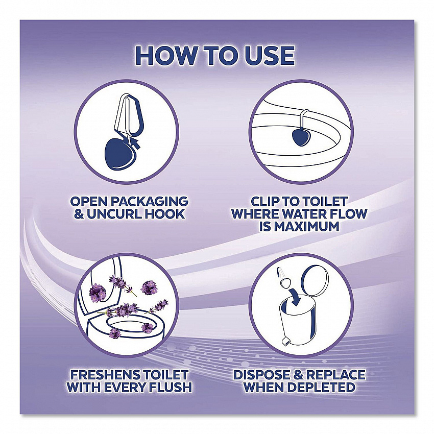Hygienic Automatic Toilet Bowl Cleaner, Lavender Fields Scent, 2/Pack (83722)