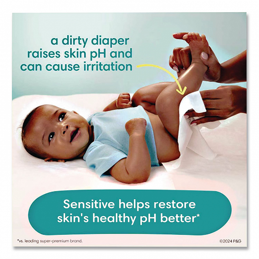 Sensitive Baby Wipes, 1-Ply, 6.8 x 7, Unscented, White, 56/Pack (87076EA)