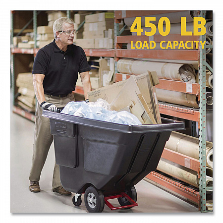 0.5 cu yd BRUTE Rotomolded Tilt Truck, 450 lb Capacity, Black (1304BLA)