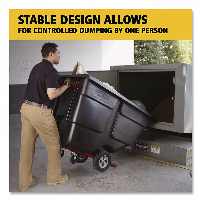 0.5 cu yd BRUTE Rotomolded Tilt Truck, 450 lb Capacity, Black (1304BLA)