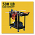 Heavy Duty Adaptable Utility Cart, Plastic, 2 Shelves, 500 lb Capacity, 17.8