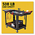 Heavy Duty Adaptable Utility Cart, Plastic, 2 Shelves, 500 lb Capacity, 25.2