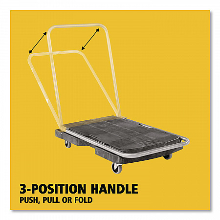 Utility-Duty Home/Office Cart, 250 lb Capacity, 20.5 x 32.5, Platform, Black (440000)