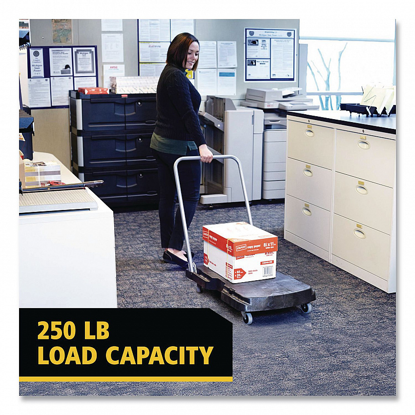 Utility-Duty Home/Office Cart, 250 lb Capacity, 20.5 x 32.5, Platform, Black (440000)