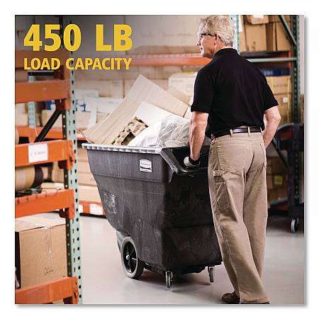 0.5 cu yd Structural Foam Tilt Truck, Utility Duty, 450 lb Capacity, Black (9T13BLA)
