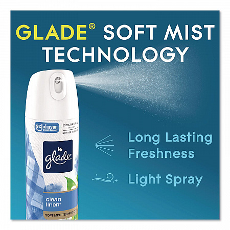 Air Freshener, Clean Linen, 7.3 oz Aerosol Spray, 6/Carton (391465)