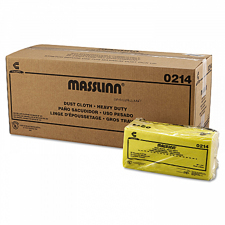 Masslinn Dust Cloths, 1-Ply, 24 x 40, Unscented, Yellow, 25/Bag, 10 Bags/Carton (0214)