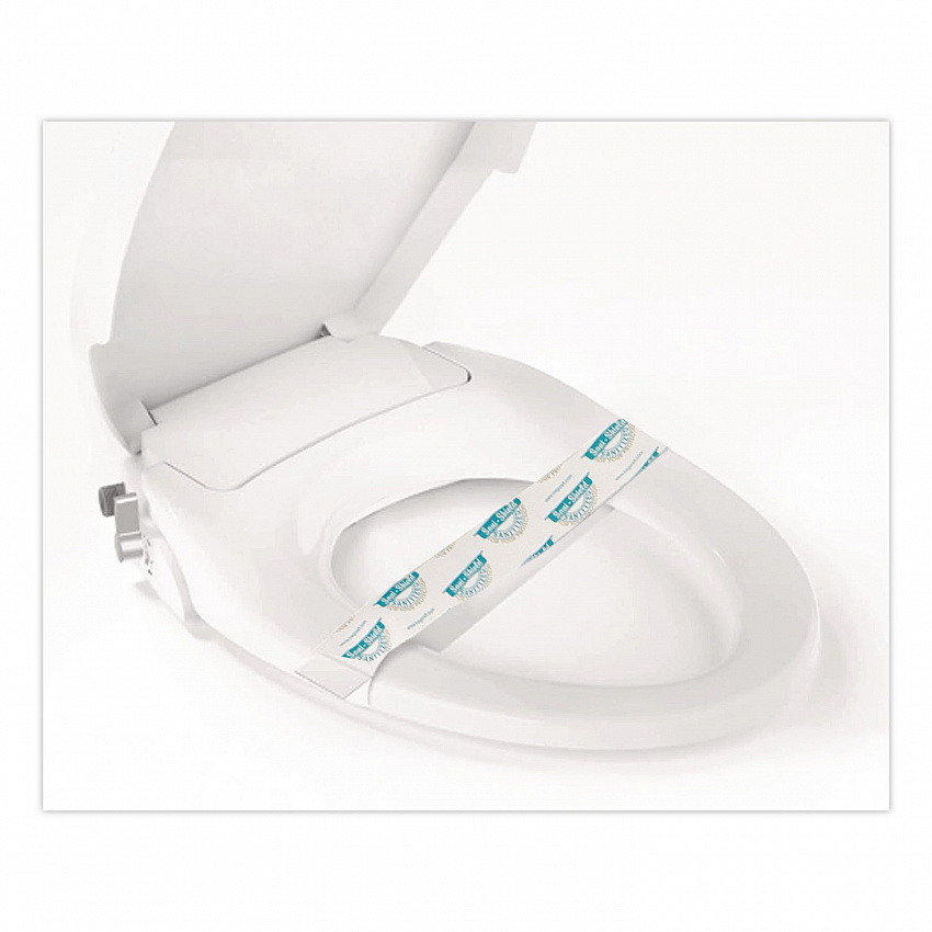 Sani/Shield Printed Toilet Seat Band, 16 x 1.5, Blue/White, 1,000/Carton (300591)