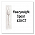 Elegant Dinnerware Heavyweight Cutlery, Individually Wrapped, Spoon, Plastic, White, 420/Box (90187)