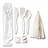 Medium Heavyweight Cutlery Kit, Fork/Knife/Napkin/Pepper/Salt/Spoon, Plastic, White, 250/Carton (1181239)