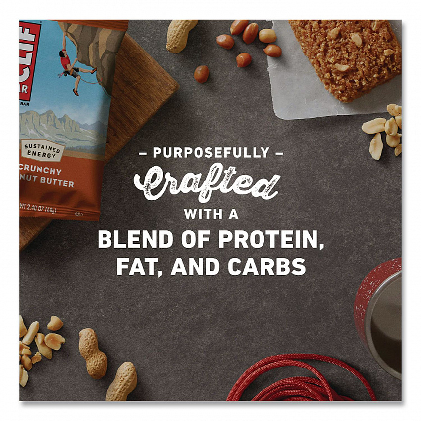 Energy Bar, Crunchy Peanut Butter, 2.4 oz Bar, 12/Box (50120)