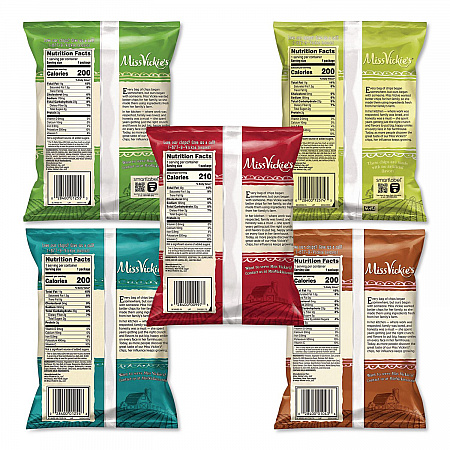 Kettle Cooked Chips Variety Mix, Four Assorted Flavors, 1.38 oz Bags, 30 Bags/Carton (29500010)
