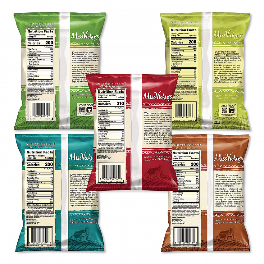 Kettle Cooked Chips Variety Mix, Four Assorted Flavors, 1.38 oz Bags, 30 Bags/Carton (29500010)