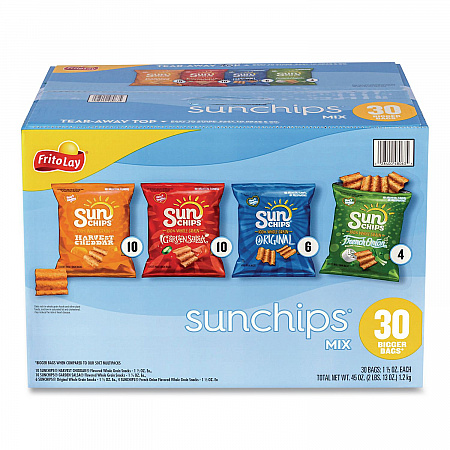 Sunchips and Jack Link's Beef Jerky Variety Pack, (30) 1.5 oz Bags, (9) 0.9 oz Snack Packs, Assorted Flavors/Bundle (60004175)