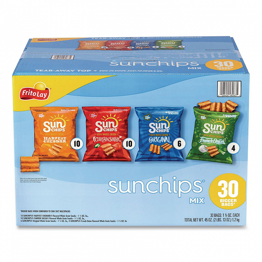 Sunchips and Jack Link's Beef Jerky Variety Pack, (30) 1.5 oz Bags, (9) 0.9 oz Snack Packs, Assorted Flavors/Bundle (60004175)