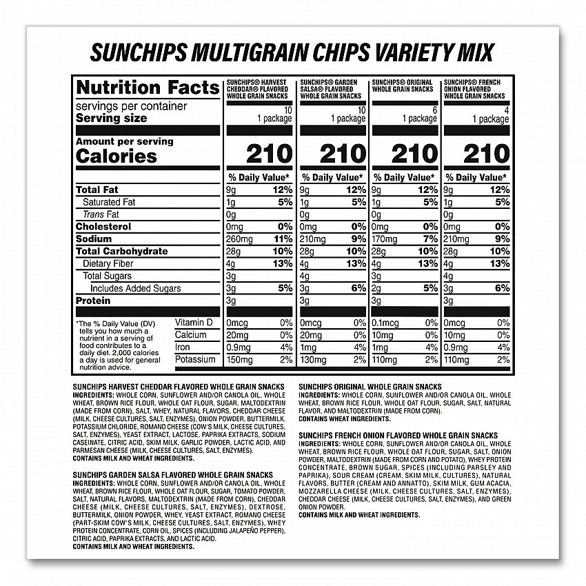 Sunchips and Jack Link's Beef Jerky Variety Pack, (30) 1.5 oz Bags, (9) 0.9 oz Snack Packs, Assorted Flavors/Bundle (60004175)