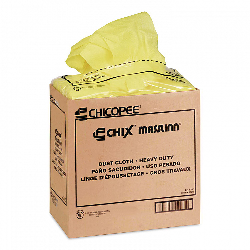 Masslinn Dust Cloths, 1-Ply, 24 x 24, Unscented, Yellow, 30/Bag, 5 Bags/Carton (8673)