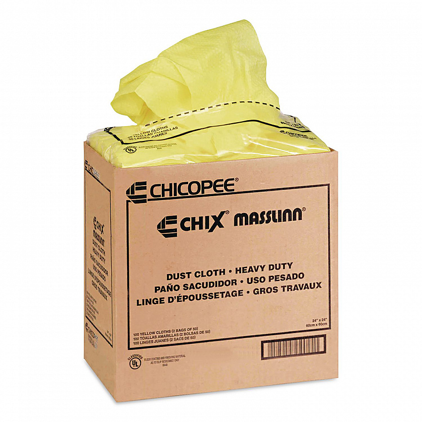 Masslinn Dust Cloths, 24 x 24, Yellow, 50/Bag, 2 Bags/Carton (0911)