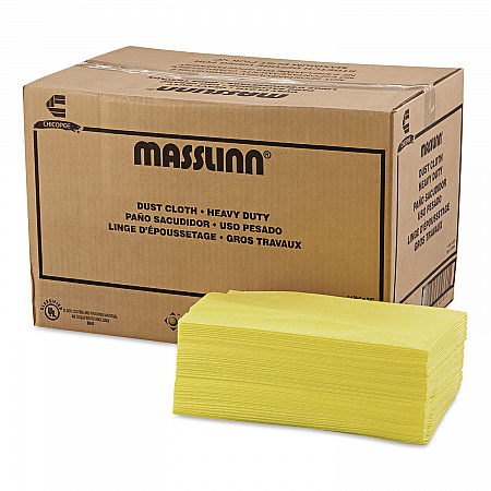 Masslinn Dust Cloths, 1-Ply, 16 x 24, Unscented, Yellow, 50/Pack, 8 Packs/Carton (0213)