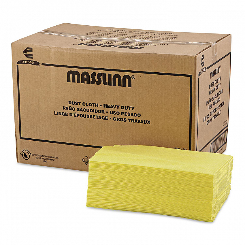 Masslinn Dust Cloths, 1-Ply, 16 x 24, Unscented, Yellow, 50/Pack, 8 Packs/Carton (0213)