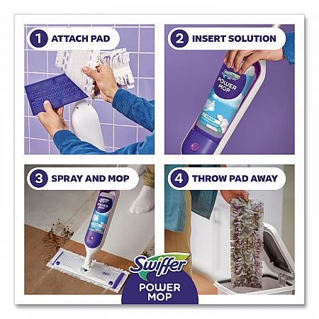 PowerMop Starter Kit, 15.4 x 5.3 White/Purple Cloth Head, 26