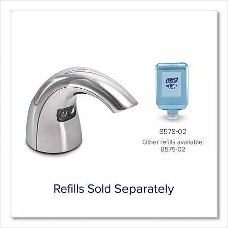 CX10 Counter Mount Soap Dispenser with Metal Spout Fixture, 2,000 mL, 2.28 x 5.82 x 4.04, Chrome (894001)