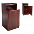Food Service Trash Enclosure, 32 gal, Melamine Faced Chipboard, Mahogany (476DHMA)