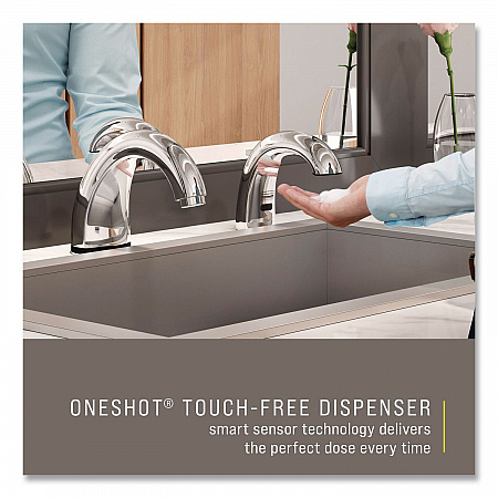 One Shot Soap Dispenser - Touch Free, Foam, 800 mL/1,600 mL, 11 x 14 x 3.5, Chrome (1938171)