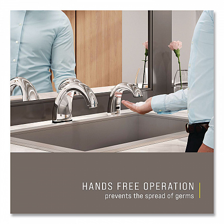 One Shot Soap Dispenser - Touch Free, Foam, 800 mL/1,600 mL, 11 x 14 x 3.5, Chrome (1938171)