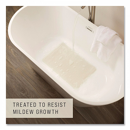 Safti-Grip Bath Mats, White Textured Surface, Suction-Cup Backing, 16