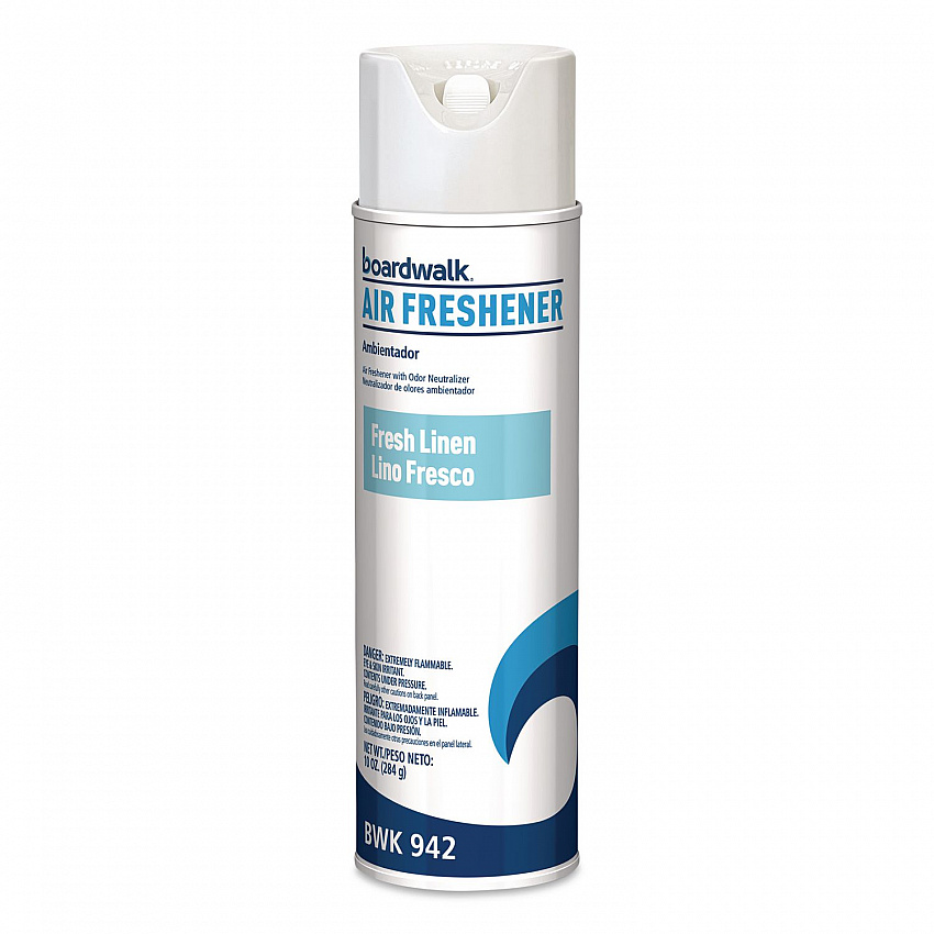 Aerosol Air Freshener, Fresh Linen, 10 oz Aerosol Spray, 6/Carton (942)