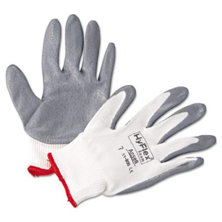 AnsellPro HyFlex Foam Gloves, White/Gray, Size 7, 12 Pairs (118007)