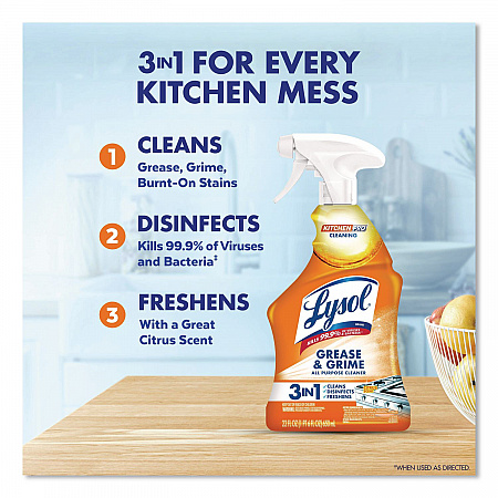 Kitchen Pro Antibacterial Cleaner, 22 oz Spray Bottle, 9/Carton (79556)