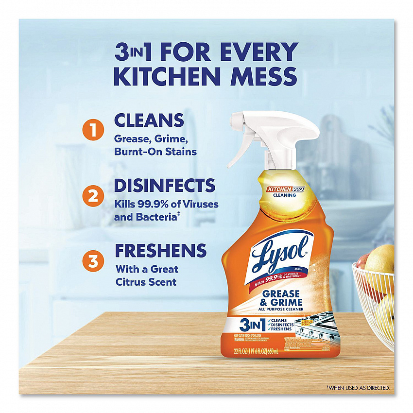 Kitchen Pro Antibacterial Cleaner, 22 oz Spray Bottle (79556EA)