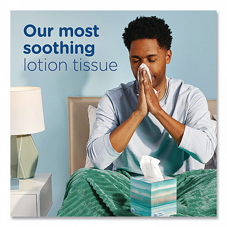 Plus Lotion Facial Tissue, 2-Ply, White, 124 Sheets/Box, 24 Boxes/Carton (39346)
