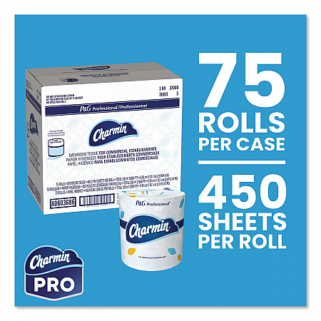Commercial Bathroom Tissue,  Individually Wrapped, Septic Safe, 2-Ply, White, 450 Sheets/Roll, 75 Rolls/Carton (71693)