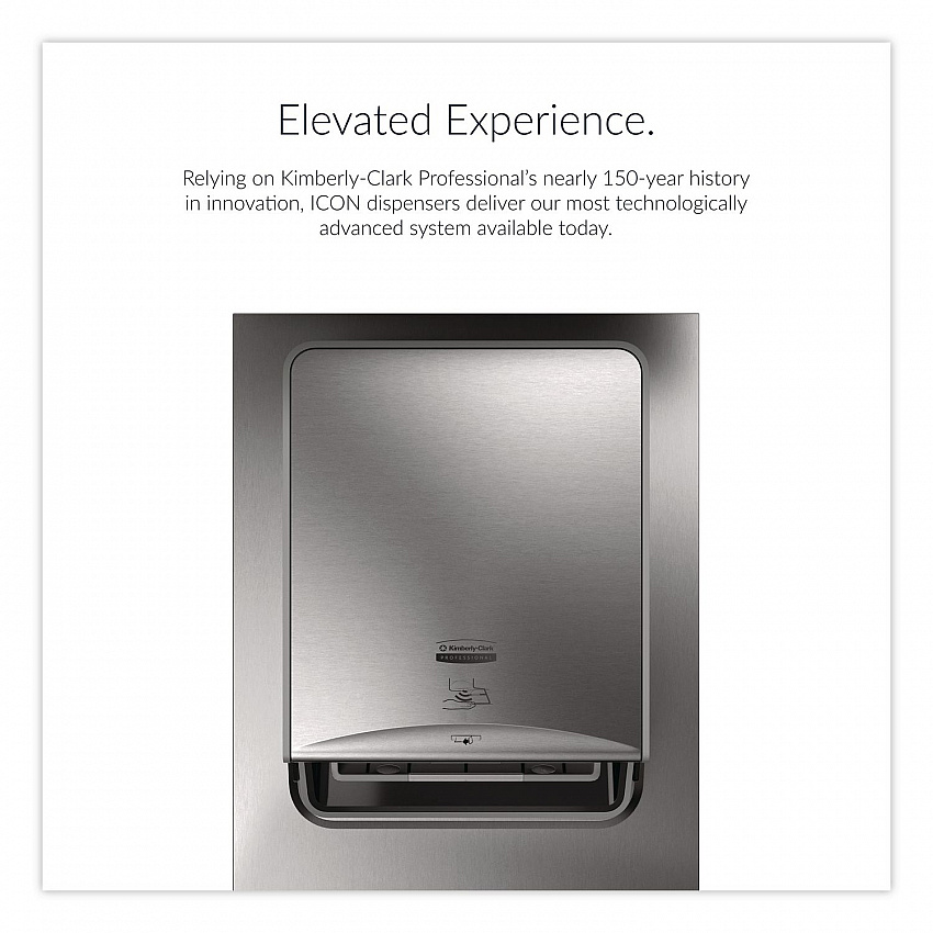 ICON Automatic Roll Towel Recessed Dispenser Housing with Trim Panel, 22 x 6.52 x 17.64, Stainless Steel (53699)