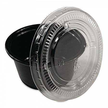 Portion Cup Lids, Fits 1.5 oz to 2 oz Portion Cups, Clear, 100/Pack, 25 Packs/Carton (60003027)