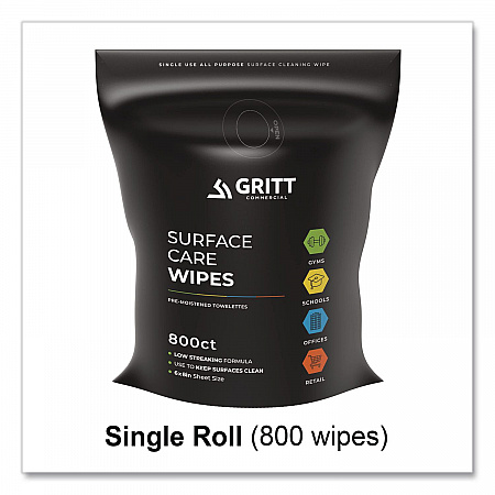 Surface Care Wipes, 1-Ply, 6 x 8, Fresh Scent, White, 800 Wipes (GRI5RW1)
