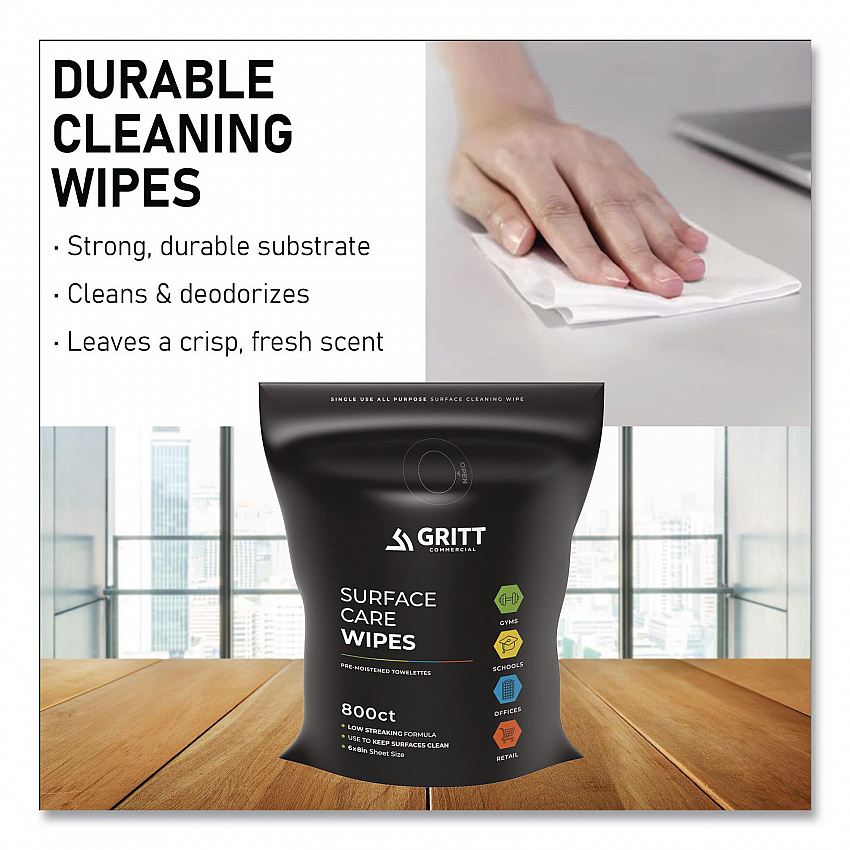Surface Care Wipes, 1-Ply, 6 x 8, Fresh Scent, White, 800 Wipes (GRI5RW1)