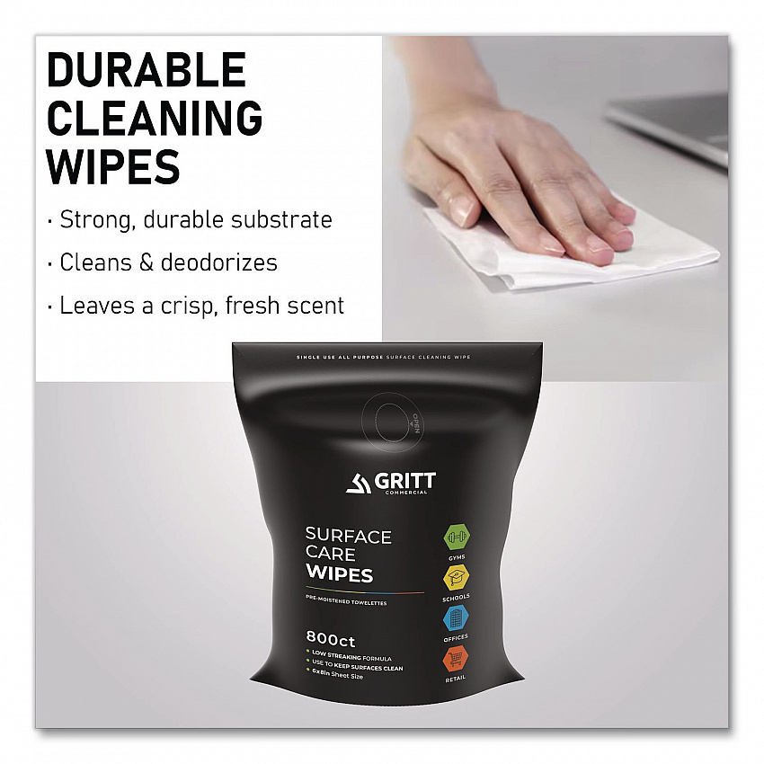 Surface Care Wipes, 1-Ply, 6 x 8, Fresh Scent, White, 800 Wipes (GRI5RW1)