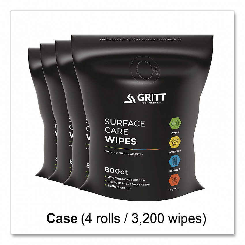 Surface Care Wipes, 1-Ply, 6 x 8, Fresh, White, 800/Pack, 4 Packs/Carton (GRI5RW4)