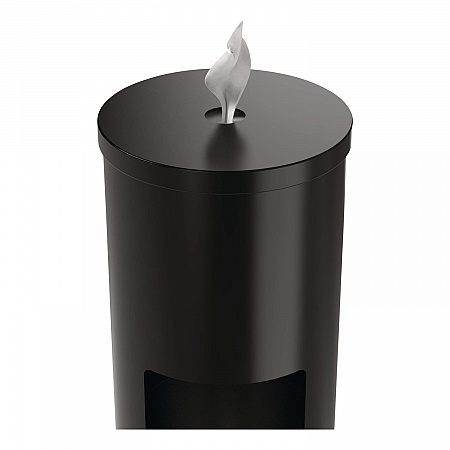 Floor Stand Wet Wipe Dispenser Station with 7 Gallon Built-In Trash Can, 13.1 x 13.1 x 36, Black (GRI509BLK)